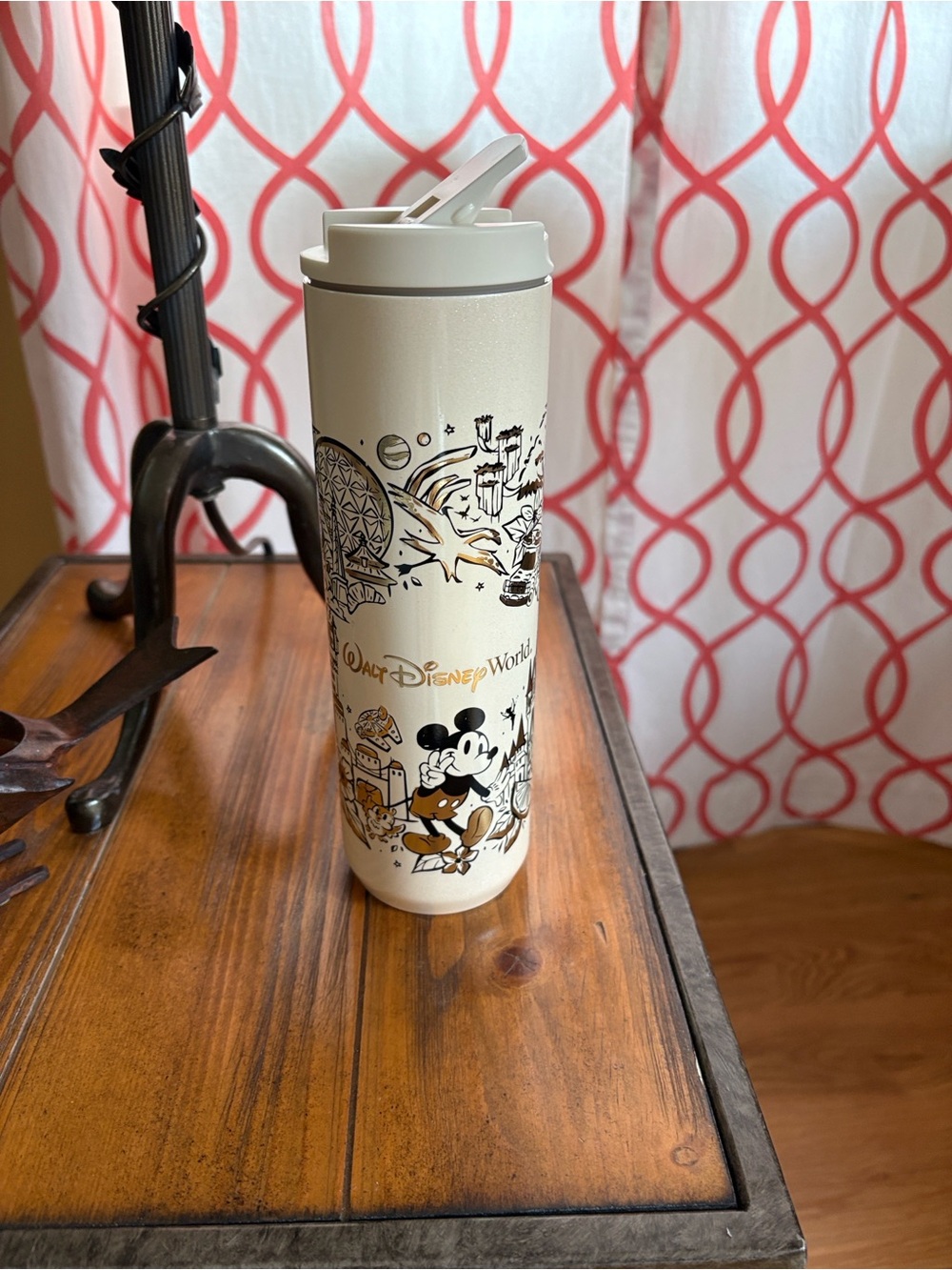 Starbucks Disney Gold Accent White Stainless Travel Tumbler - Mickey